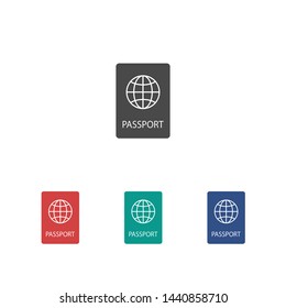 Passport with biometric data icon isolated on background. International travel passport document icon. Passport vector icon EPS 10. Passport Icon - Travel. Pass isolated