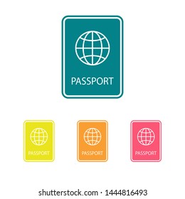Passport with biometric data icon isolated on background. International travel passport document icon. Passport vector icon EPS 10. Passport Icon - Travel. Pass isolated