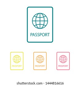 Passport with biometric data icon isolated on background. International travel passport document icon. Passport vector icon EPS 10. Passport Icon - Travel. Pass isolated