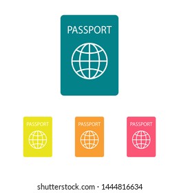 Passport with biometric data icon isolated on background. International travel passport document icon. Passport vector icon EPS 10. Passport Icon - Travel. Pass isolated