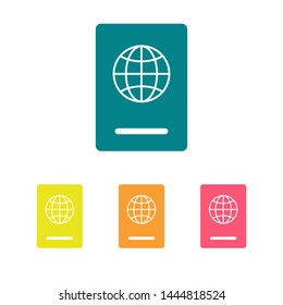 Passport with biometric data icon isolated on background. International travel passport document icon. Passport vector icon EPS 10. Passport Icon - Travel. Pass isolated