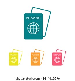 Passport with biometric data icon isolated on background. International travel passport document icon. Passport vector icon EPS 10. Passport Icon - Travel. Pass isolated