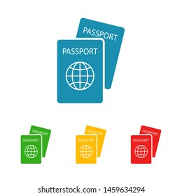 Passport with biometric data icon isolated on background. International travel passport document icon. Passport vector icon EPS 10. Passport Icon - Travel. Pass isolated