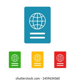 Passport with biometric data icon isolated on background. International travel passport document icon. Passport vector icon EPS 10. Passport Icon - Travel. Pass isolated