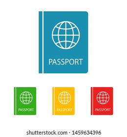 Passport with biometric data icon isolated on background. International travel passport document icon. Passport vector icon EPS 10. Passport Icon - Travel. Pass isolated