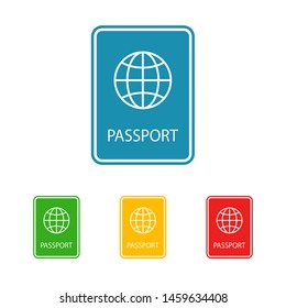 Passport with biometric data icon isolated on background. International travel passport document icon. Passport vector icon EPS 10. Passport Icon - Travel. Pass isolated