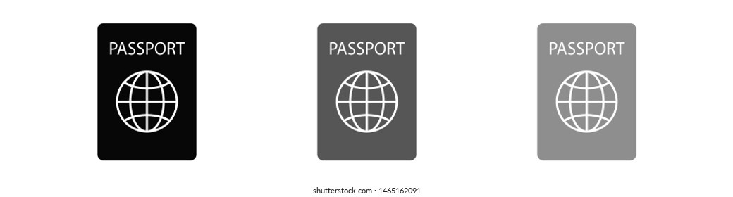 Passport with biometric data icon isolated on background. International travel passport document icon. Passport vector icon EPS 10. Passport Icon - Travel. Pass isolated