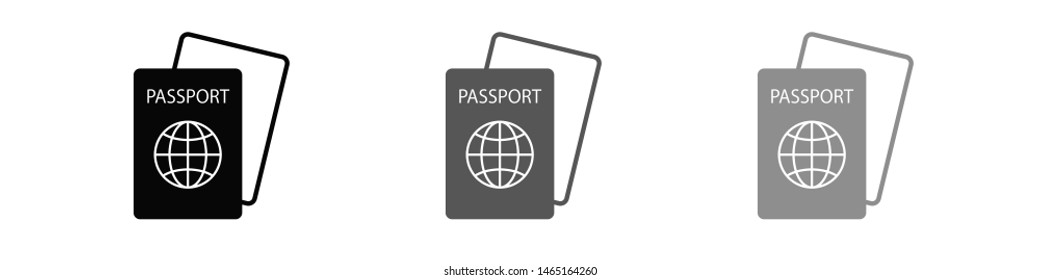 Passport with biometric data icon isolated on background. International travel passport document icon. Passport vector icon EPS 10. Passport Icon - Travel. Pass isolated