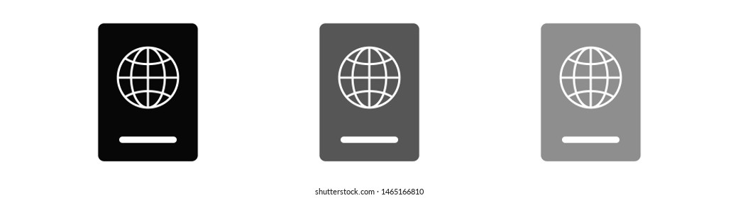Passport with biometric data icon isolated on background. International travel passport document icon. Passport vector icon EPS 10. Passport Icon - Travel. Pass isolated