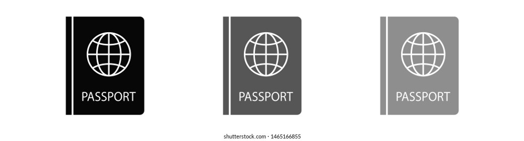Passport with biometric data icon isolated on background. International travel passport document icon. Passport vector icon EPS 10. Passport Icon - Travel. Pass isolated