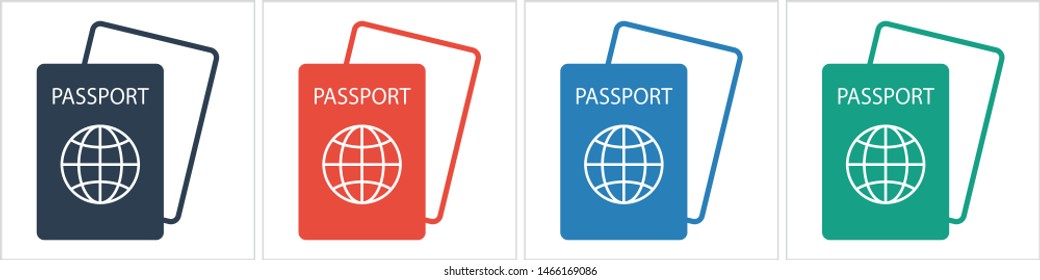 Passport with biometric data icon isolated on background. International travel passport document icon. Passport vector icon EPS 10. Passport Icon - Travel. Pass isolated