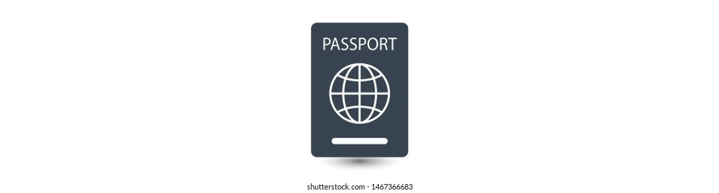 Passport with biometric data icon isolated on background. International travel passport document icon. Passport vector icon EPS 10. Passport Icon - Travel. Pass isolated