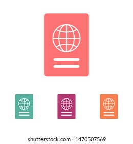 Passport with biometric data icon isolated on background. International travel passport document icon. Passport vector icon EPS 10. Passport Icon - Travel. Pass isolated