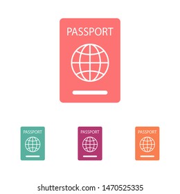Passport with biometric data icon isolated on background. International travel passport document icon. Passport vector icon EPS 10. Passport Icon - Travel. Pass isolated