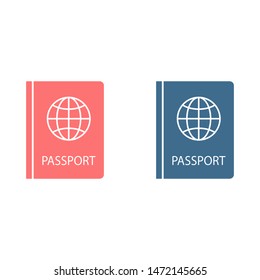 Passport with biometric data icon isolated on background. International travel passport document icon. Passport vector icon EPS 10. Passport Icon - Travel. Pass isolated