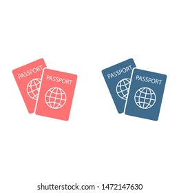 Passport with biometric data icon isolated on background. International travel passport document icon. Passport vector icon EPS 10. Passport Icon - Travel. Pass isolated