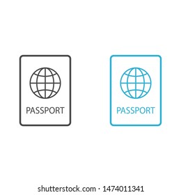 Passport with biometric data icon isolated on background. International travel passport document icon. Passport vector icon EPS 10. Passport Icon - Travel. Pass isolated