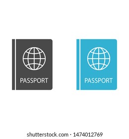 Passport with biometric data icon isolated on background. International travel passport document icon. Passport vector icon EPS 10. Passport Icon - Travel. Pass isolated