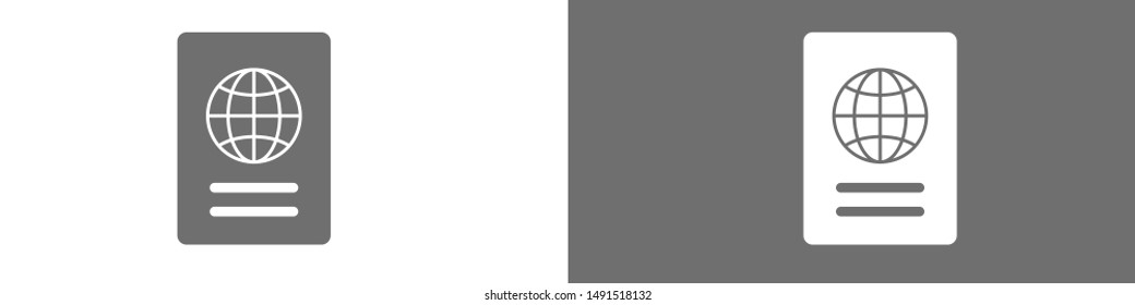 Passport with biometric data icon isolated on background. International travel passport document icon. Passport vector icon EPS 10. Passport Icon - Travel. Pass isolated