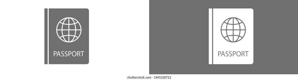 Passport with biometric data icon isolated on background. International travel passport document icon. Passport vector icon EPS 10. Passport Icon - Travel. Pass isolated