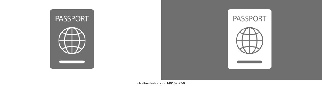 Passport with biometric data icon isolated on background. International travel passport document icon. Passport vector icon EPS 10. Passport Icon - Travel. Pass isolated