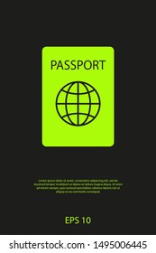 Passport with biometric data icon isolated on background. International travel passport document icon. Passport vector icon EPS 10. Passport Icon - Travel. Pass isolated