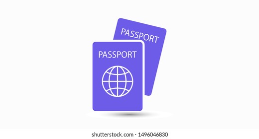 Passport with biometric data icon isolated on background. International travel passport document icon. Passport vector icon EPS 10. Passport Icon - Travel. Pass isolated
