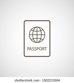 Passport with biometric data icon isolated on background. International travel passport document icon. Passport vector icon EPS 10. Passport Icon - Travel. Pass isolated