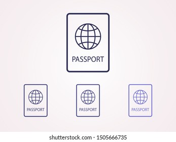 Passport with biometric data icon isolated on background. International travel passport document icon. Passport vector icon EPS 10. Passport Icon - Travel. Pass isolated