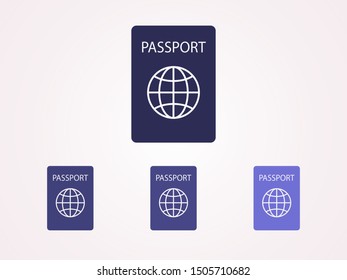 Passport with biometric data icon isolated on background. International travel passport document icon. Passport vector icon EPS 10. Passport Icon - Travel. Pass isolated
