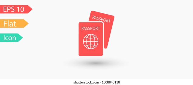 Passport with biometric data icon isolated on background. International travel passport document icon. Passport vector icon EPS 10. Passport Icon - Travel. Pass isolated