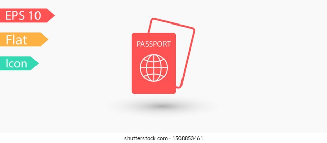 Passport with biometric data icon isolated on background. International travel passport document icon. Passport vector icon EPS 10. Passport Icon - Travel. Pass isolated