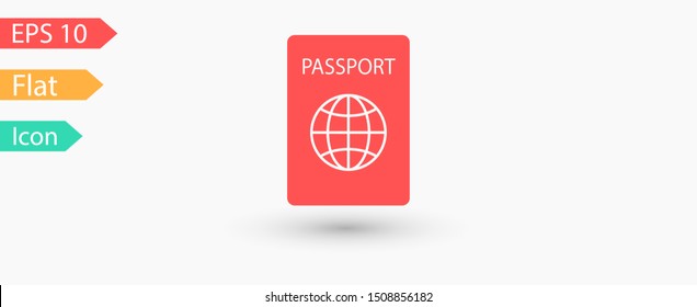 Passport with biometric data icon isolated on background. International travel passport document icon. Passport vector icon EPS 10. Passport Icon - Travel. Pass isolated