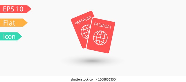 Passport with biometric data icon isolated on background. International travel passport document icon. Passport vector icon EPS 10. Passport Icon - Travel. Pass isolated