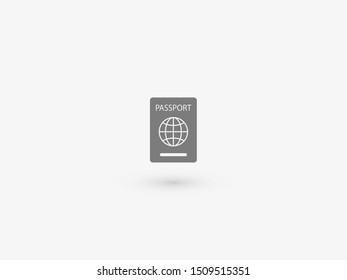 Passport with biometric data icon isolated on background. International travel passport document icon. Passport vector icon EPS 10. Passport Icon - Travel. Pass isolated