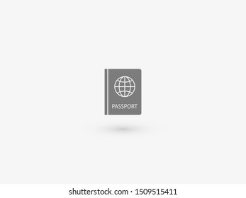 Passport with biometric data icon isolated on background. International travel passport document icon. Passport vector icon EPS 10. Passport Icon - Travel. Pass isolated
