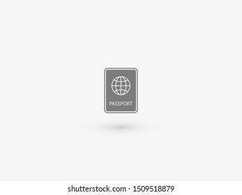 Passport with biometric data icon isolated on background. International travel passport document icon. Passport vector icon EPS 10. Passport Icon - Travel. Pass isolated