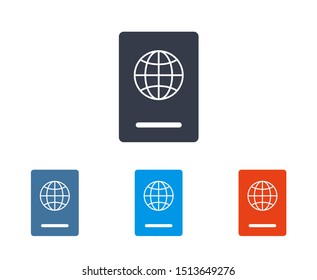Passport with biometric data icon isolated on background. International travel passport document icon. Passport vector icon EPS 10. Passport Icon - Travel. Pass isolated