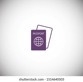 Passport with biometric data icon isolated on background. International travel passport document icon. Passport vector icon EPS 10. Passport Icon - Travel. Pass isolated