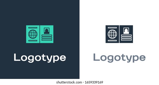 Passport with biometric data icon isolated on white background. Identification Document. Logo design template element. Vector Illustration