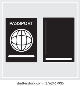 Pasaporte con un icono de datos biométricos aislado en segundo plano