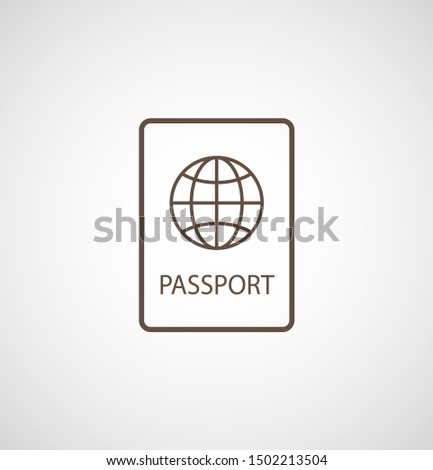 Passport with biometric data icon isolated on background. International travel passport document icon. Passport vector icon EPS 10. Passport Icon - Travel. Pass isolated