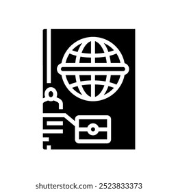 passport biometric glyph icon vector. passport biometric sign. isolated symbol illustration
