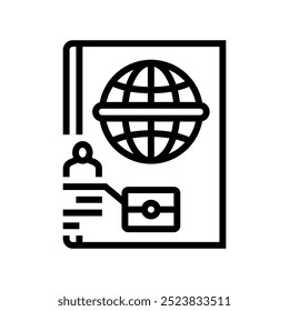 passport biometric line icon vector. passport biometric sign. isolated contour symbol black illustration