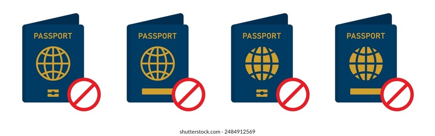 Passport block icon. Passport banned icon, vector illustration