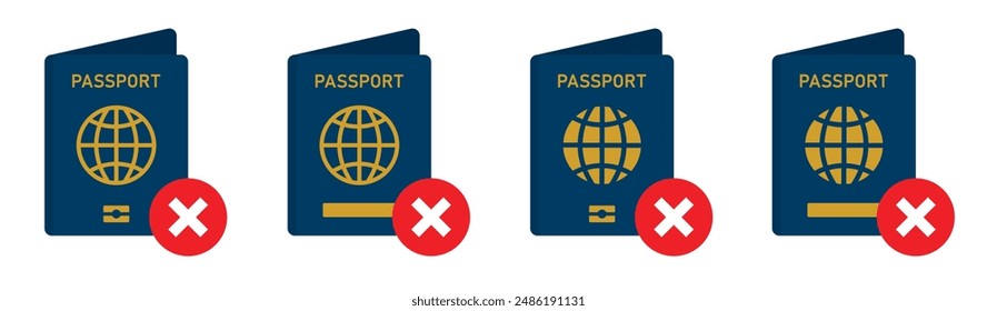 Passport block icon. Passport banned icon, vector illustration