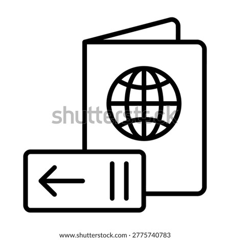 Passport with boarding pass and globe icon passport vacation international departure immigration document