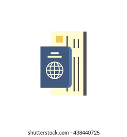 passport and boarding pass icon