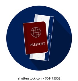 passport and boarding pass icon