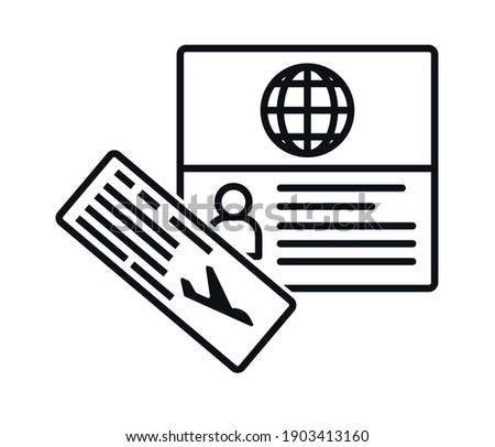 Passport and Boarding Pass Icon.
